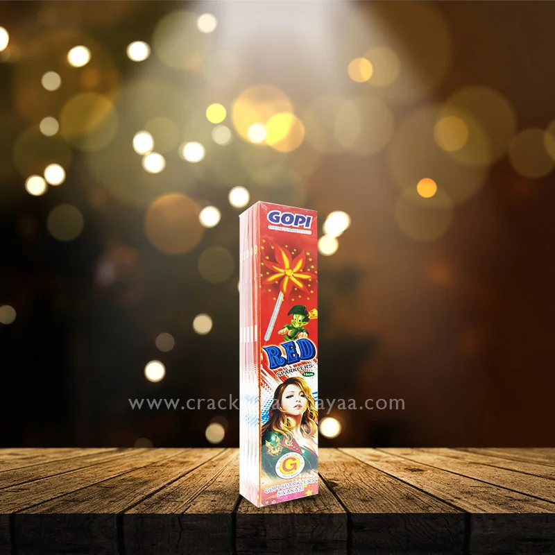 15 cm Red Sparklers (10 pcs) | Akshayaa Agencies Sivakasi